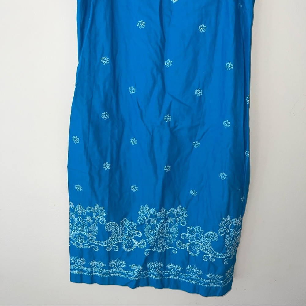 Ralph Ralph Lauren Vintage Blue Embroidered Cotton Spaghetti Strap Dress Size XS - Picture 3 of 8